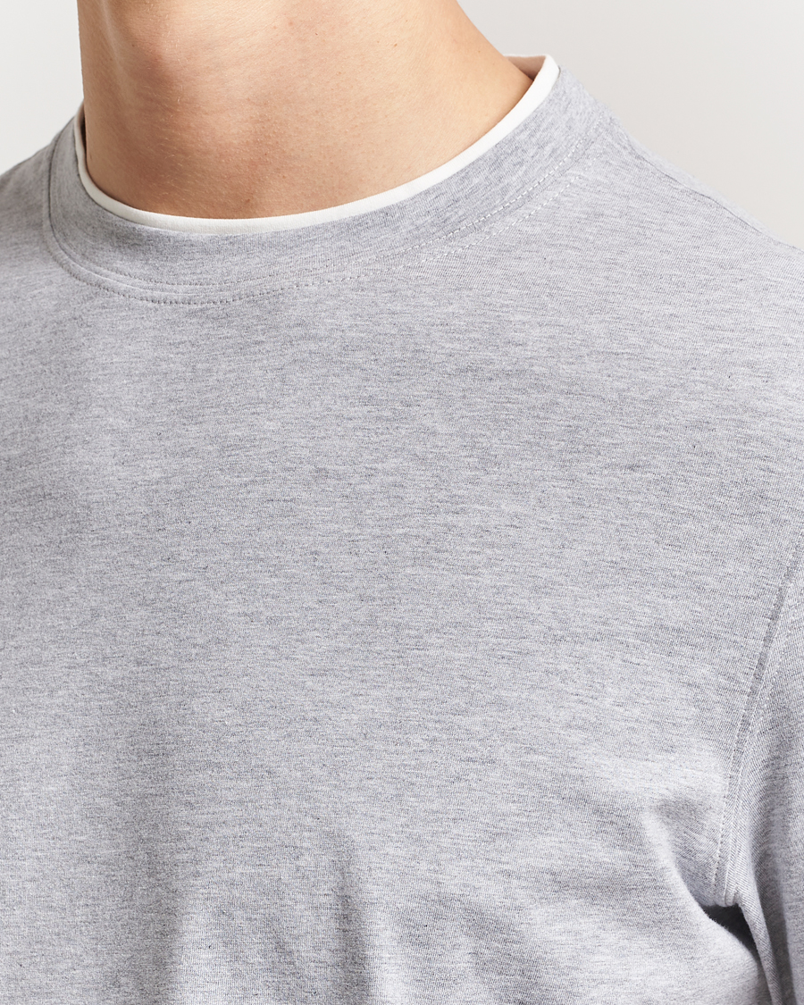 Men | T-Shirts | Brunello Cucinelli | Short Sleeve Contrast T-Shirt Heather Grey