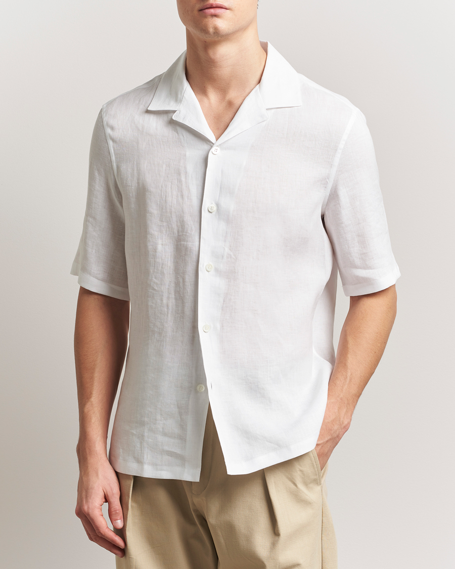 Men | Shirts | Brunello Cucinelli | Linen Camp Shirt White