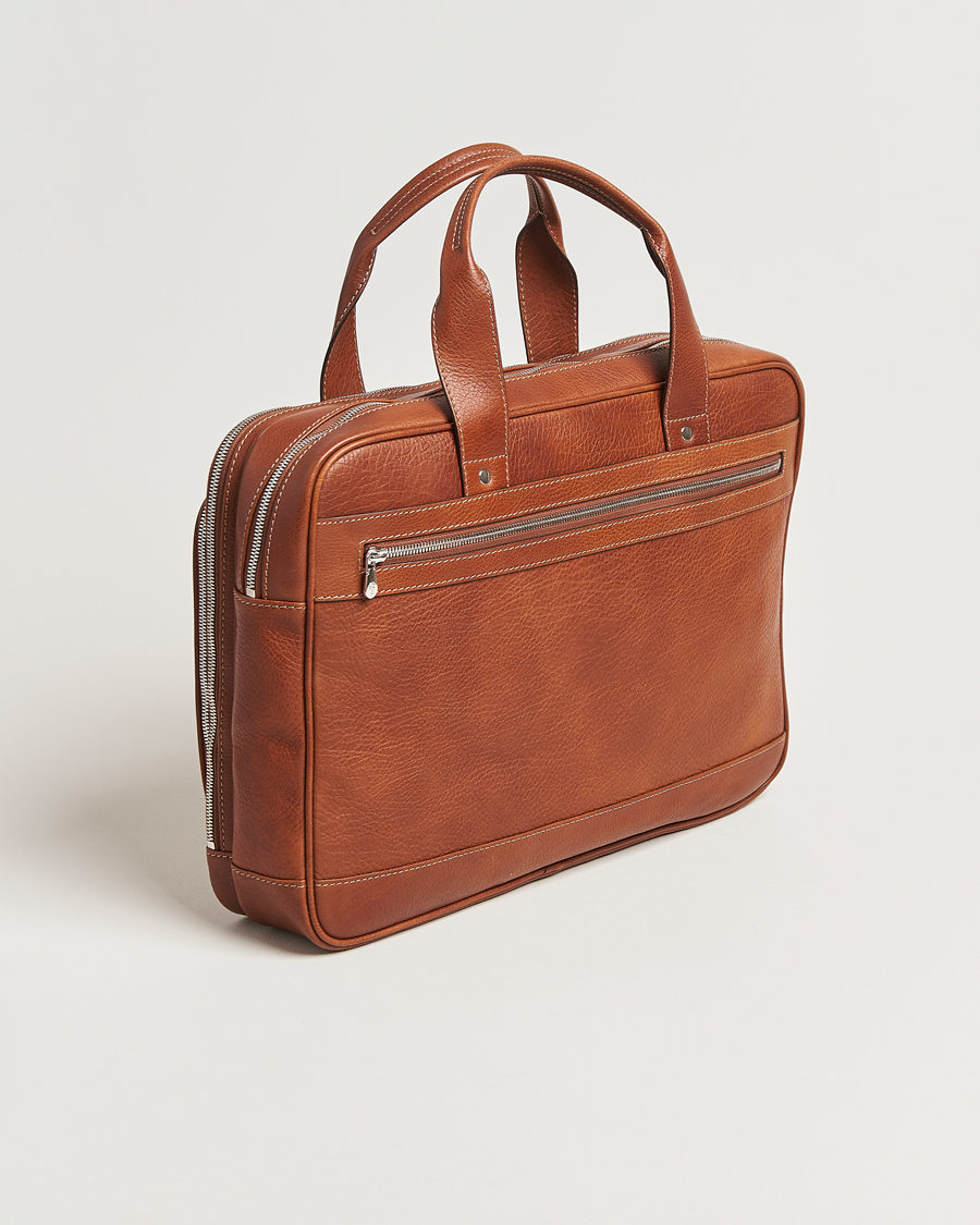 Men | Bags | Brunello Cucinelli | Grain Leather Briefcase Cognac