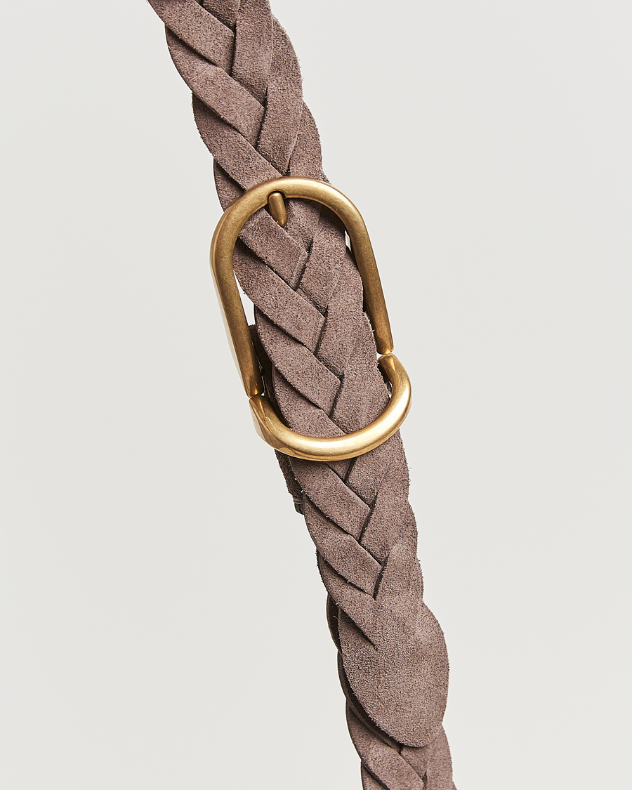 Men | Belts | Brunello Cucinelli | Braided Belt Brown Suede