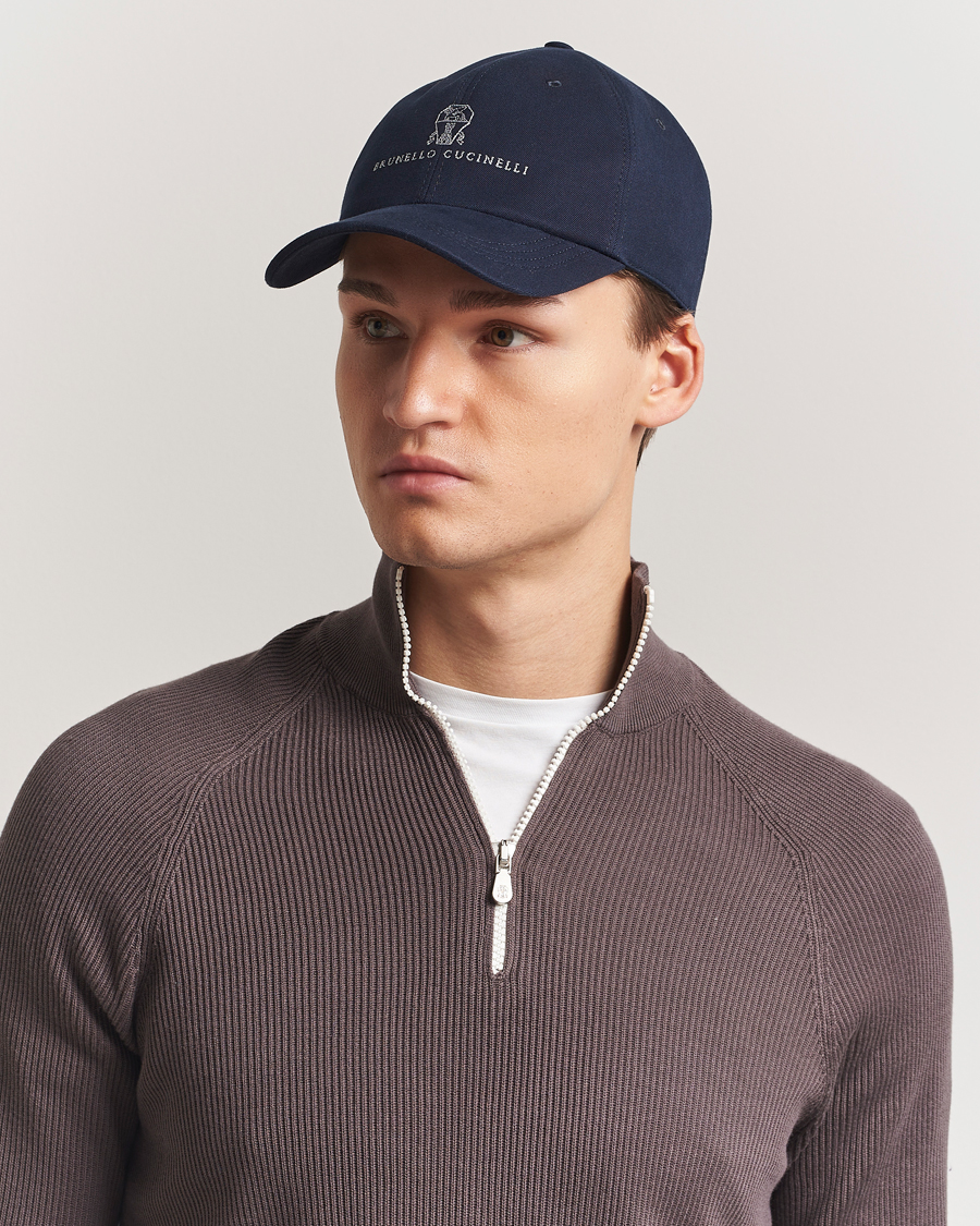 Men | Hats & Caps | Brunello Cucinelli | Twill Cotton Baseball Cap Navy