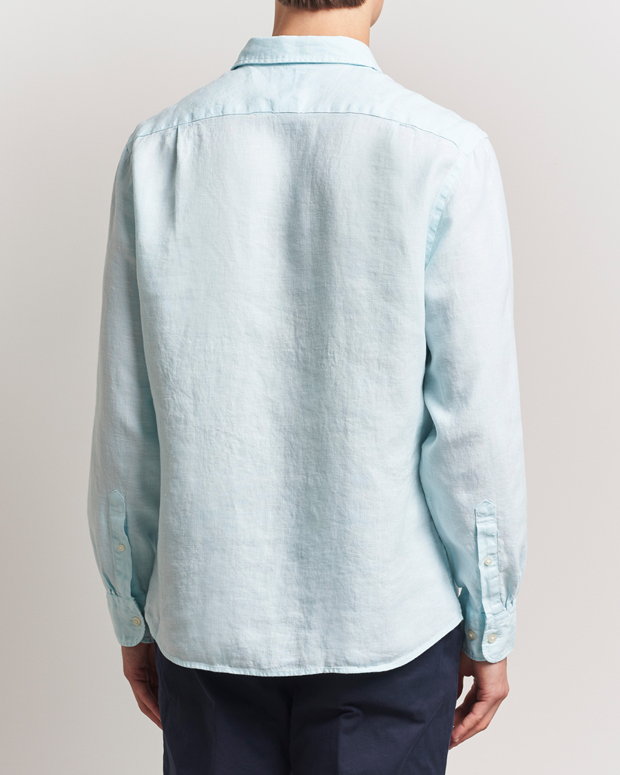 Men | Shirts | Charles Tyrwhitt | Pure Linen Slim Fit Shirt Aqua