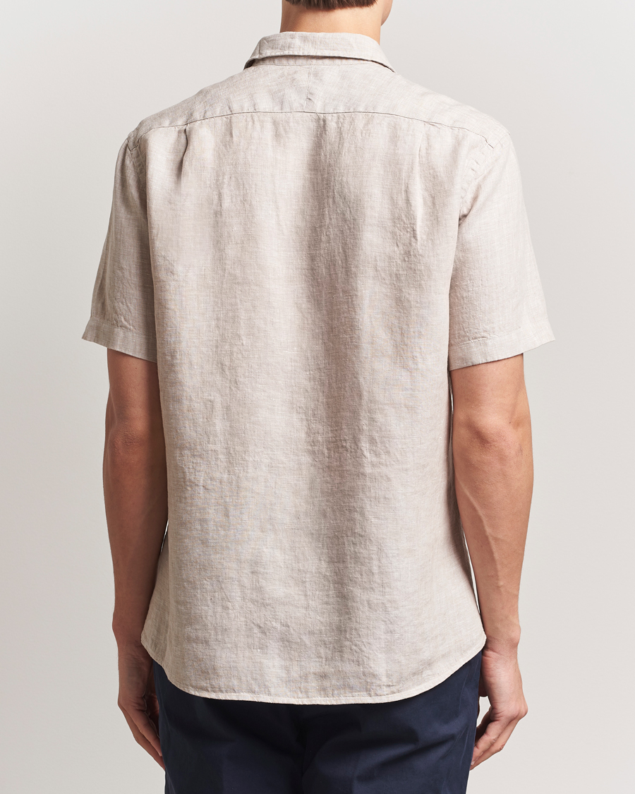 Men | Shirts | Charles Tyrwhitt | Pure Linen Short Sleeve Slim Fit Shirt Oatmeal