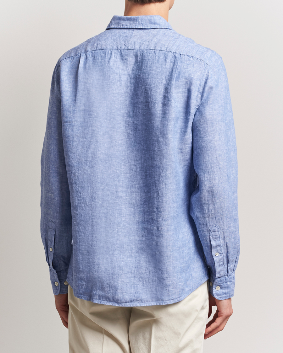 Men | Shirts | Charles Tyrwhitt | Pure Linen Slim Fit Shirt Cobalt Blue