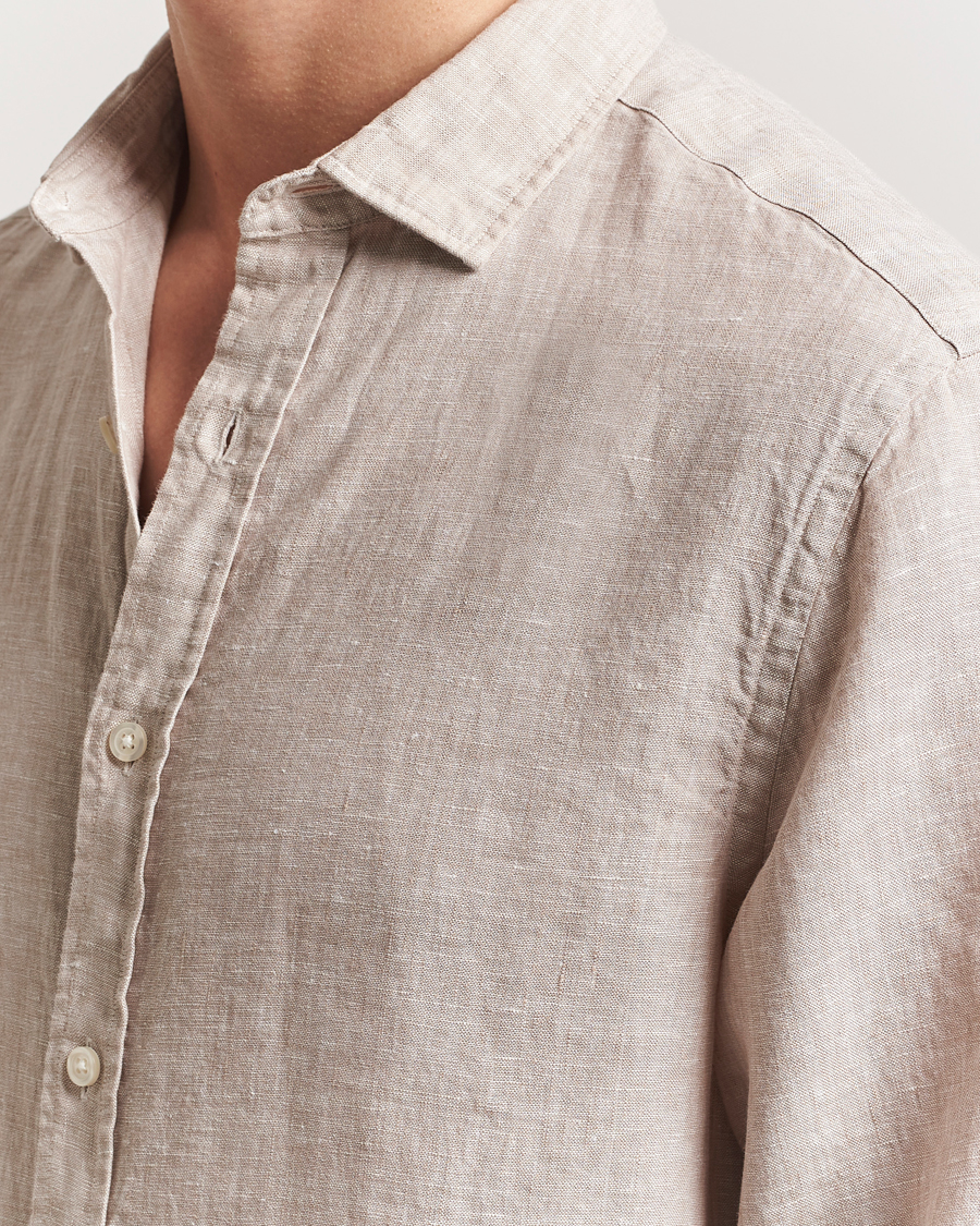 Men | Shirts | Charles Tyrwhitt | Pure Linen Slim Fit Shirt Oatmeal