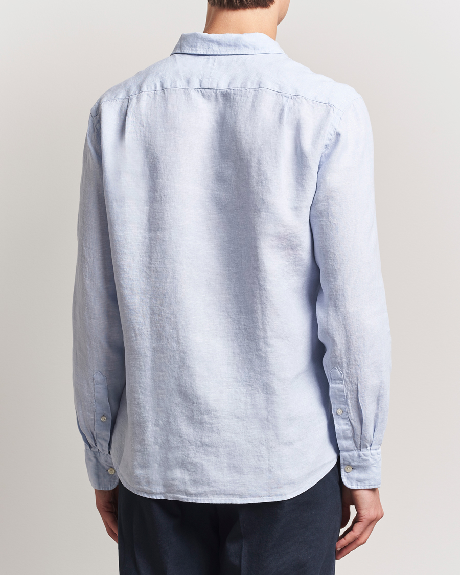Men | Shirts | Charles Tyrwhitt | Pure Linen Slim Fit Shirt Sky Blue