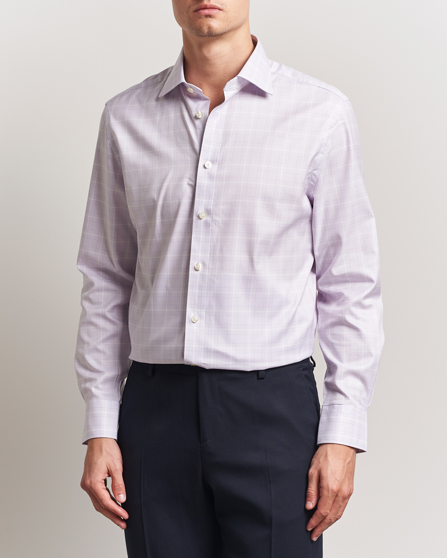 Men | Shirts | Charles Tyrwhitt | Egyptian Cotton Pow Check Shirt Lavender