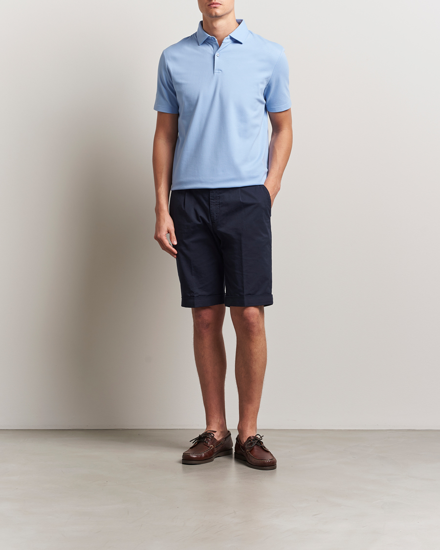 Men | Polo Shirts | Charles Tyrwhitt | Short Sleeve Cotton Pique Polo Cornflower Blue