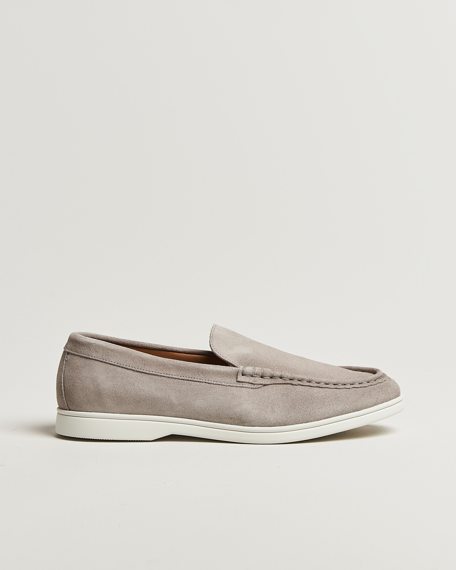 Men | Loafers | Charles Tyrwhitt | Suede Slip On Loafers Light Grey