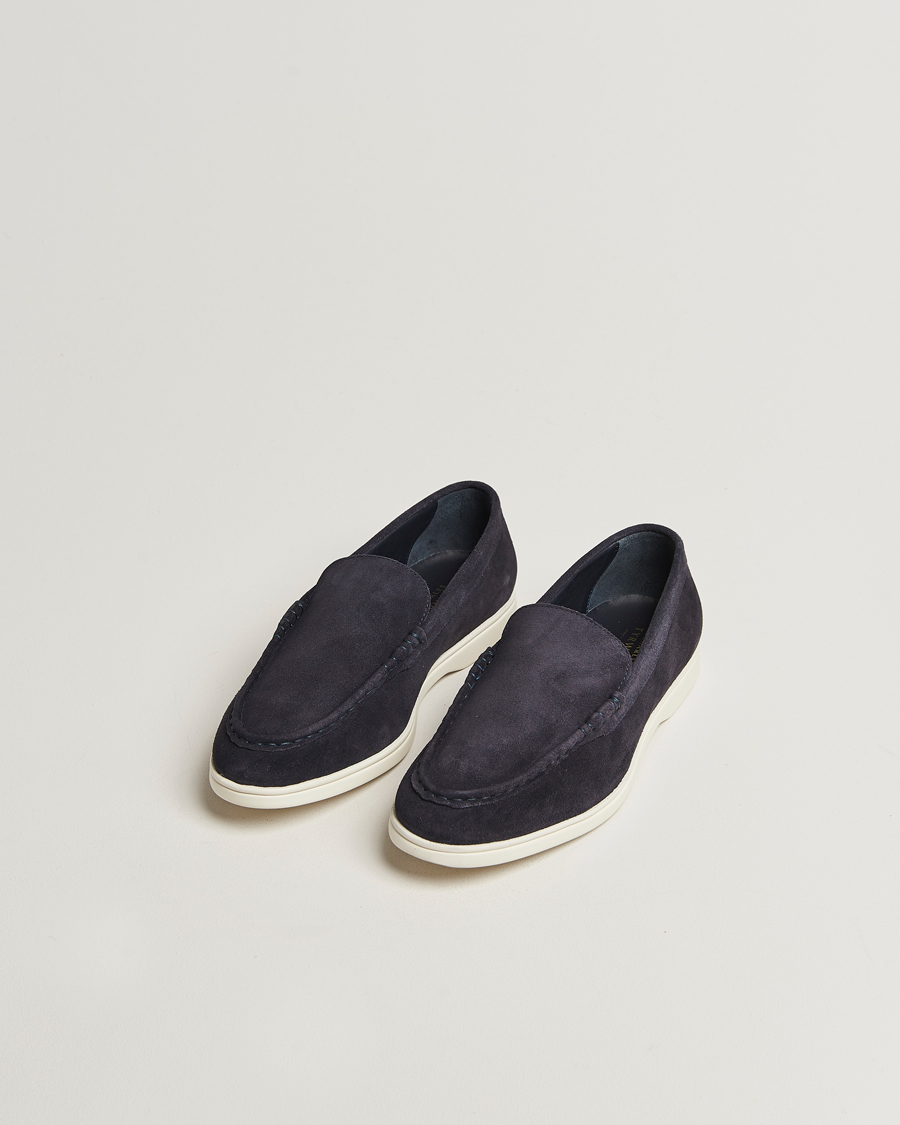 Men | Loafers | Charles Tyrwhitt | Suede Slip On Loafers Navy