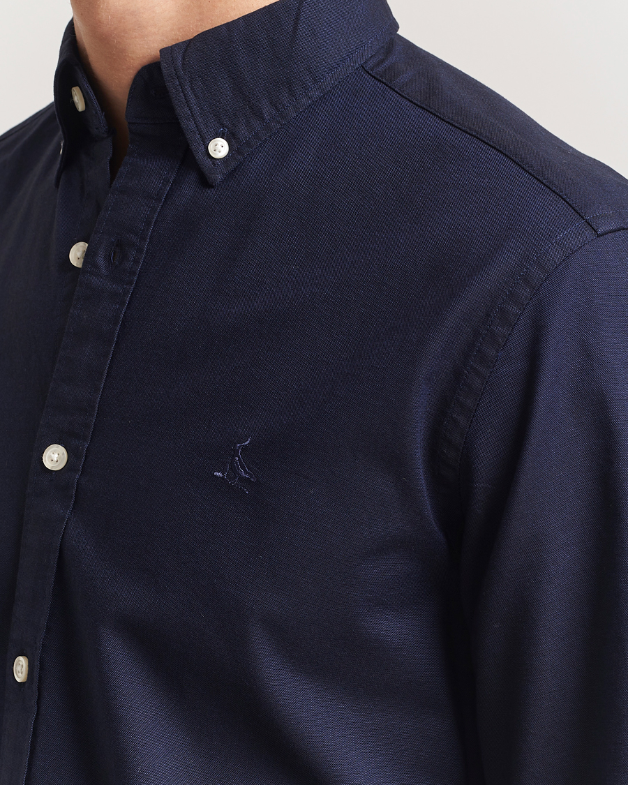 Men | Shirts | Charles Tyrwhitt | Button Down Stretch Oxford Shirt Ink Blue