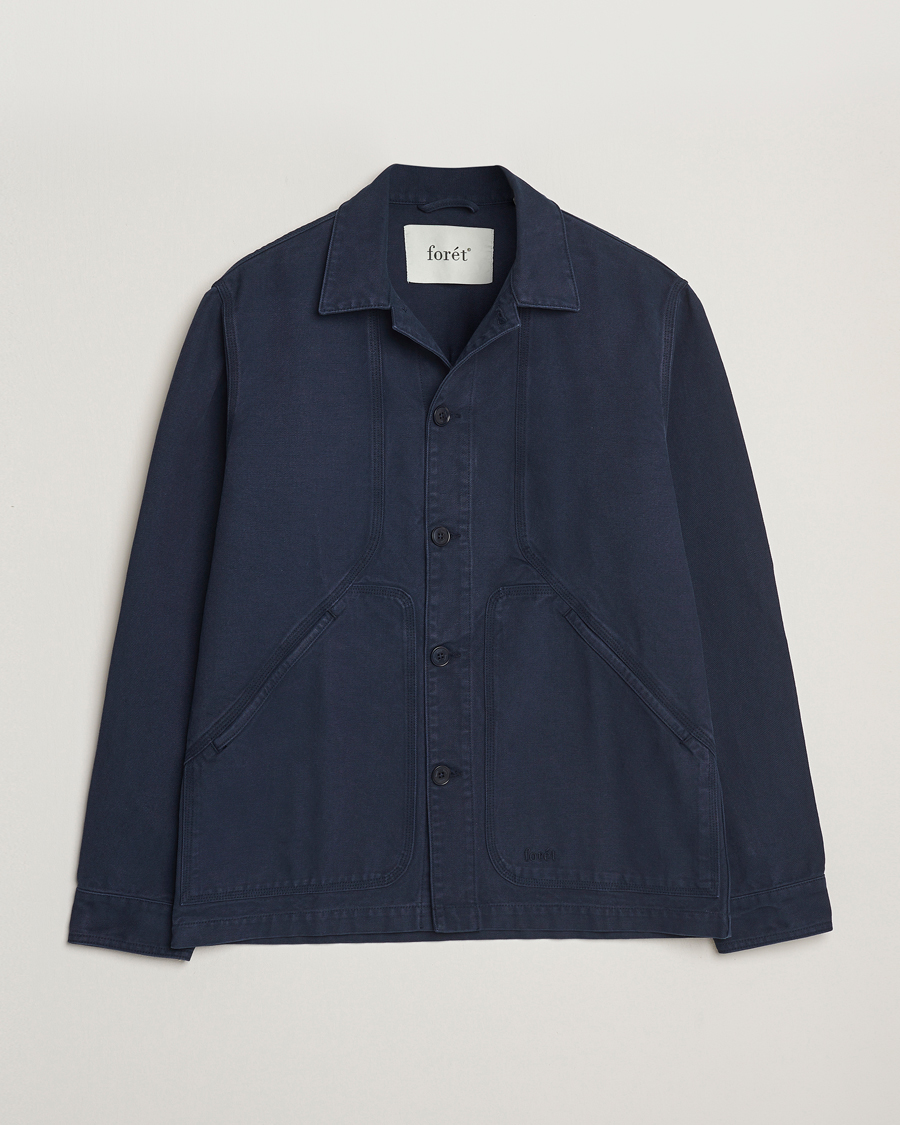 Men | Shirts | Forét | Berry Canvas Overshirt Navy