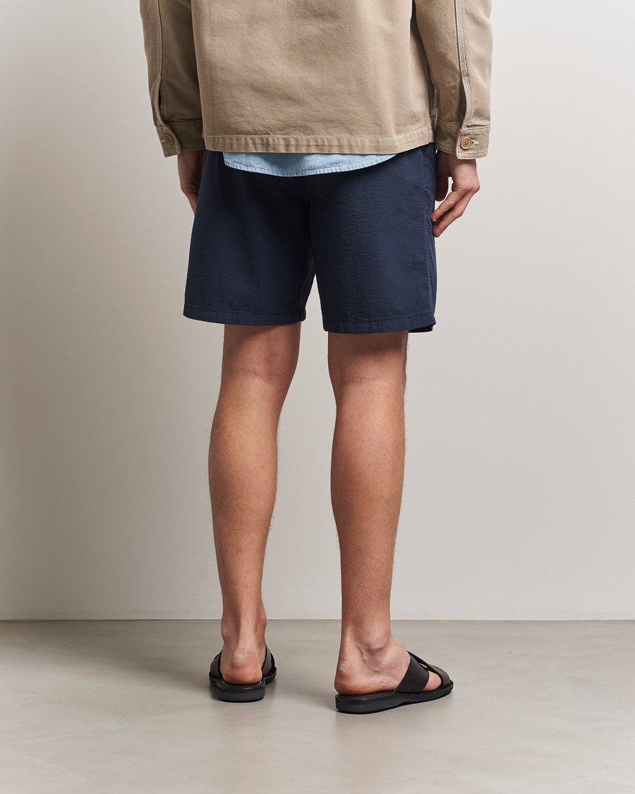 Men | Shorts | Forét | Hush Seersucker Shorts Navy
