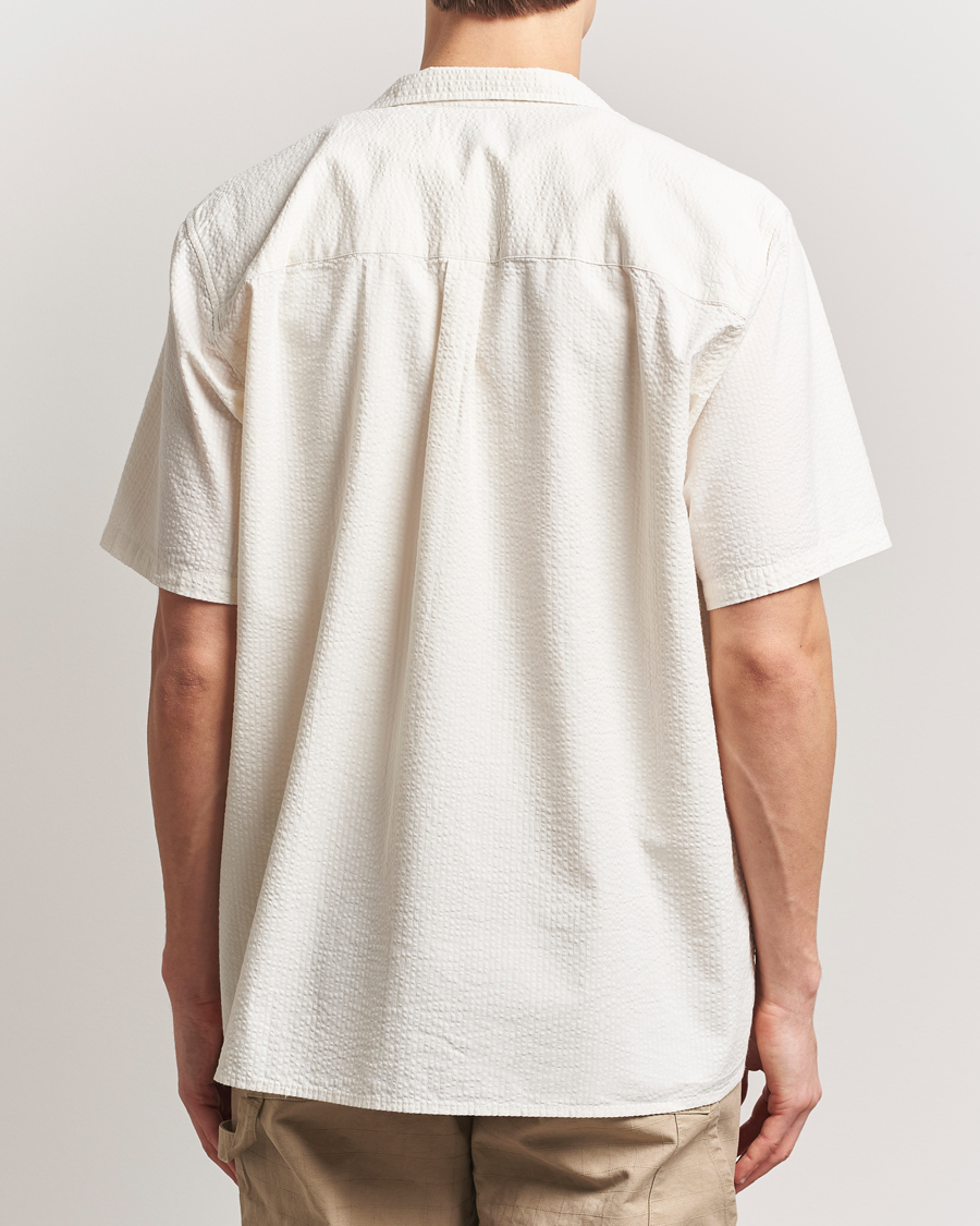 Men | Shirts | Forét | Hush Short Sleeve Seersucker Shirt Cloud