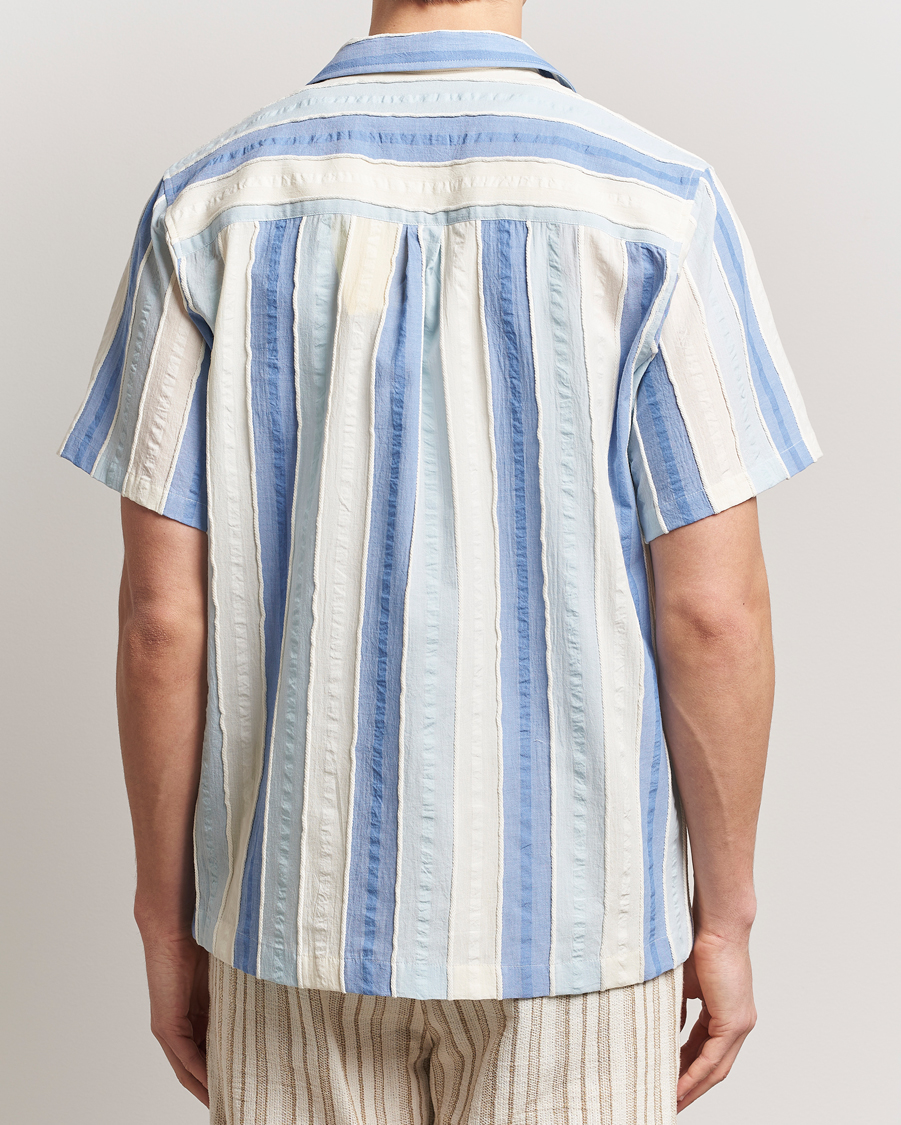 Men | Shirts | Forét | Peer Jaquard Short Sleeve Shirt Blue