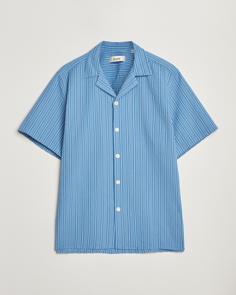 Men | Shirts | Forét | Peer Short Sleeve Shirt Blue