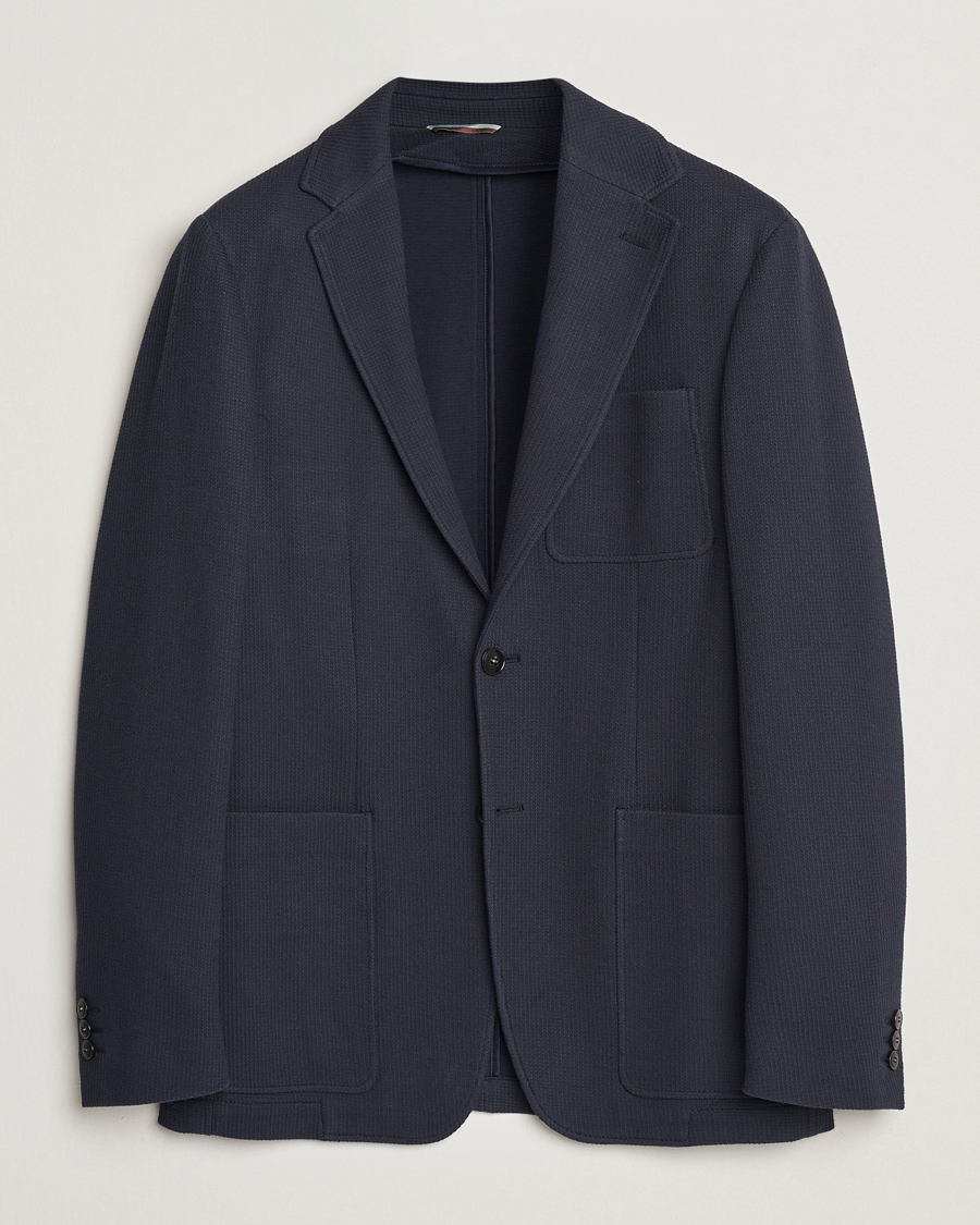 Men | Blazers | Canali | Cotton Blend Jersey Blazer Navy