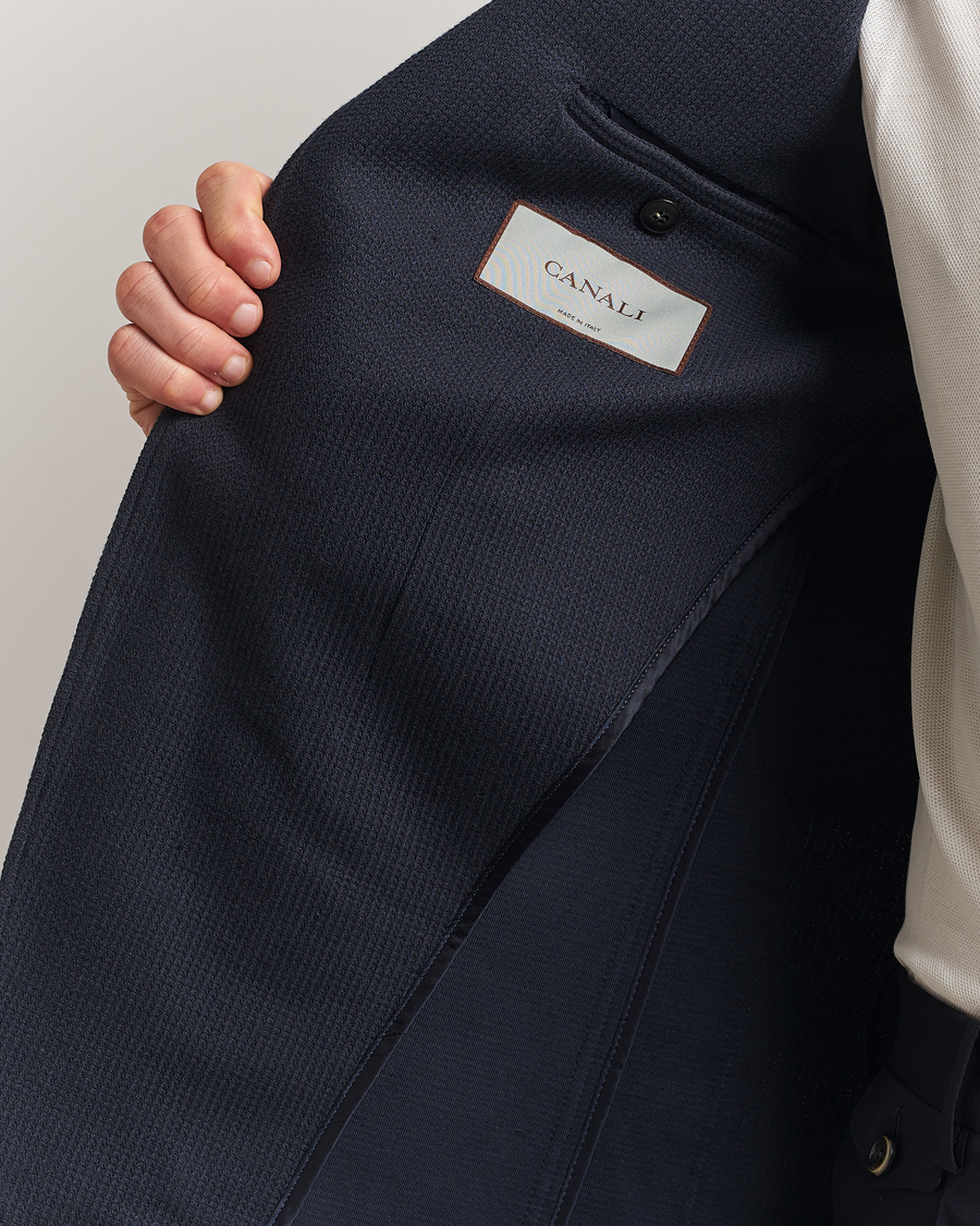 Men | Blazers | Canali | Cotton Blend Jersey Blazer Navy