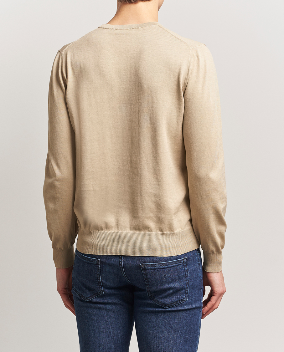 Men | Sweaters & Knitwear | Canali | Cotton Crew Neck Pullover Beige