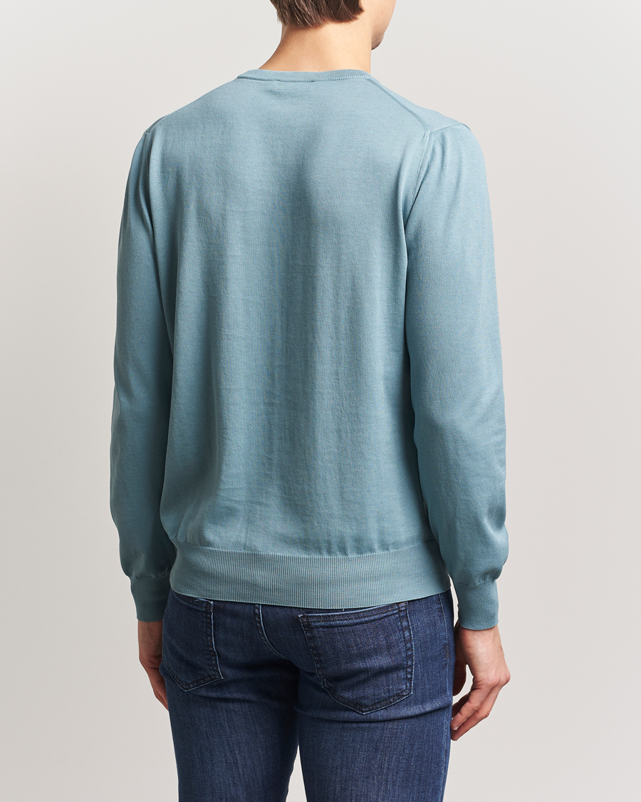 Men | Sweaters & Knitwear | Canali | Cotton Crew Neck Pullover Teal