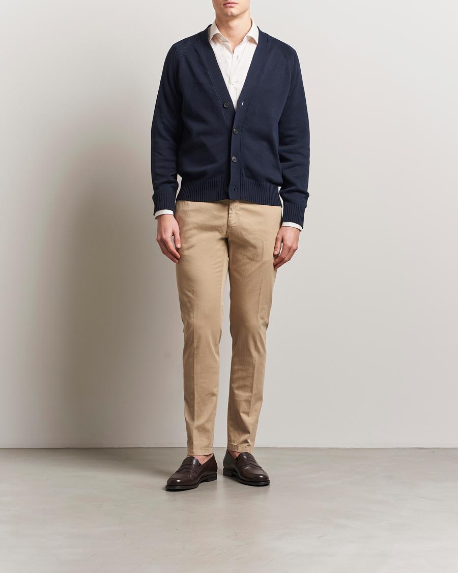 Men | Trousers | Canali | Slim Fit Cotton Stretch Chinos Beige