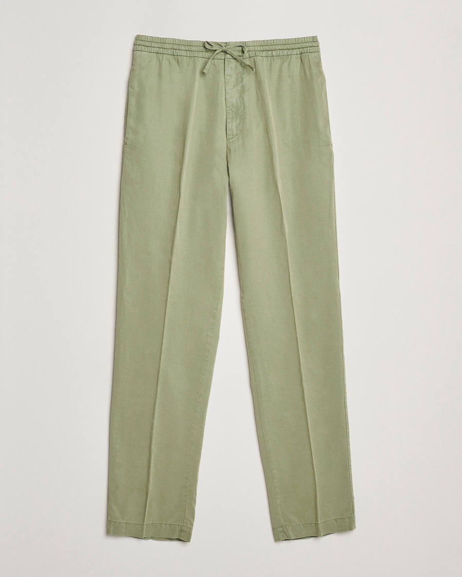 Men | Trousers | Canali | Drawstring Slacks Military Green