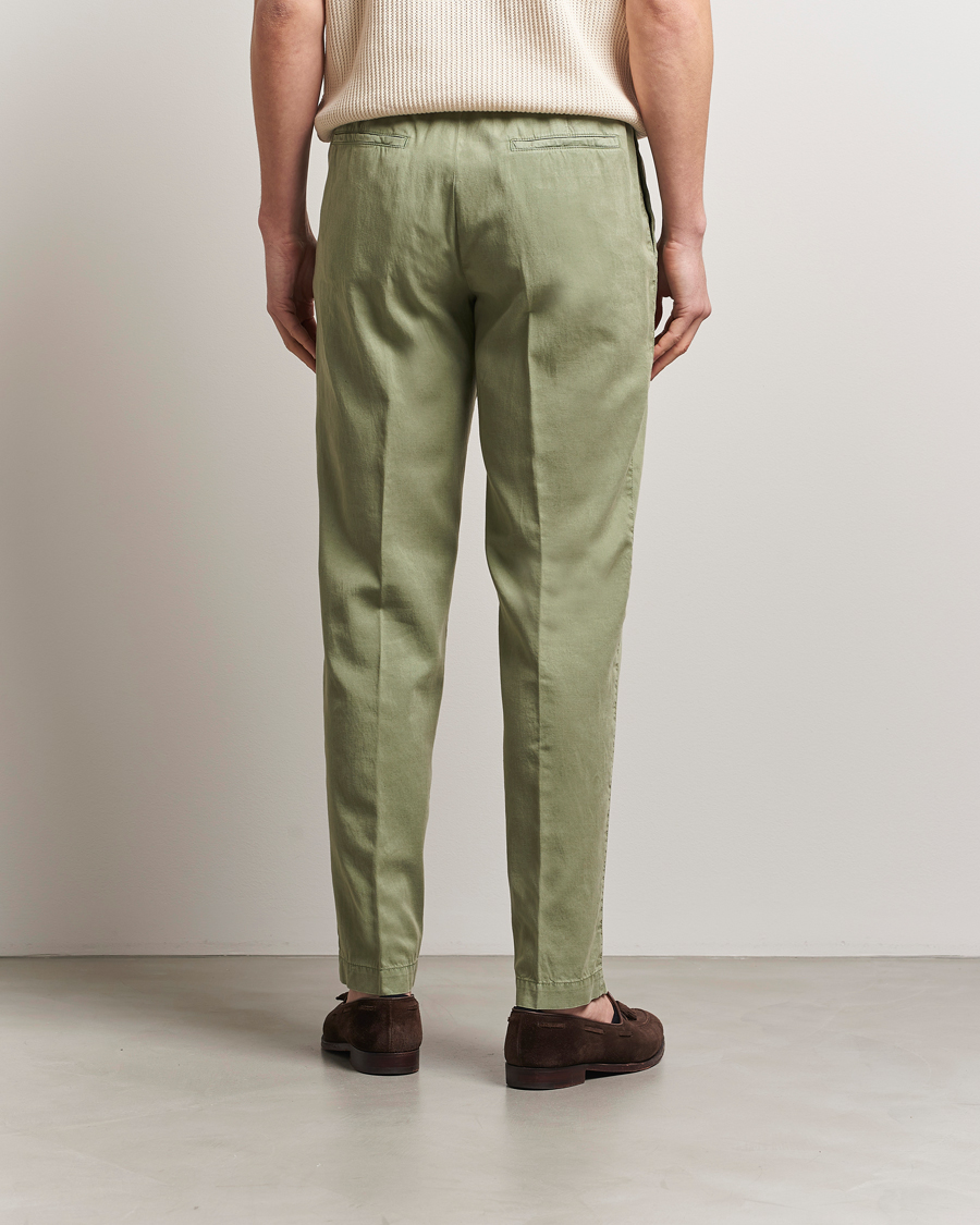 Men | Trousers | Canali | Drawstring Slacks Military Green