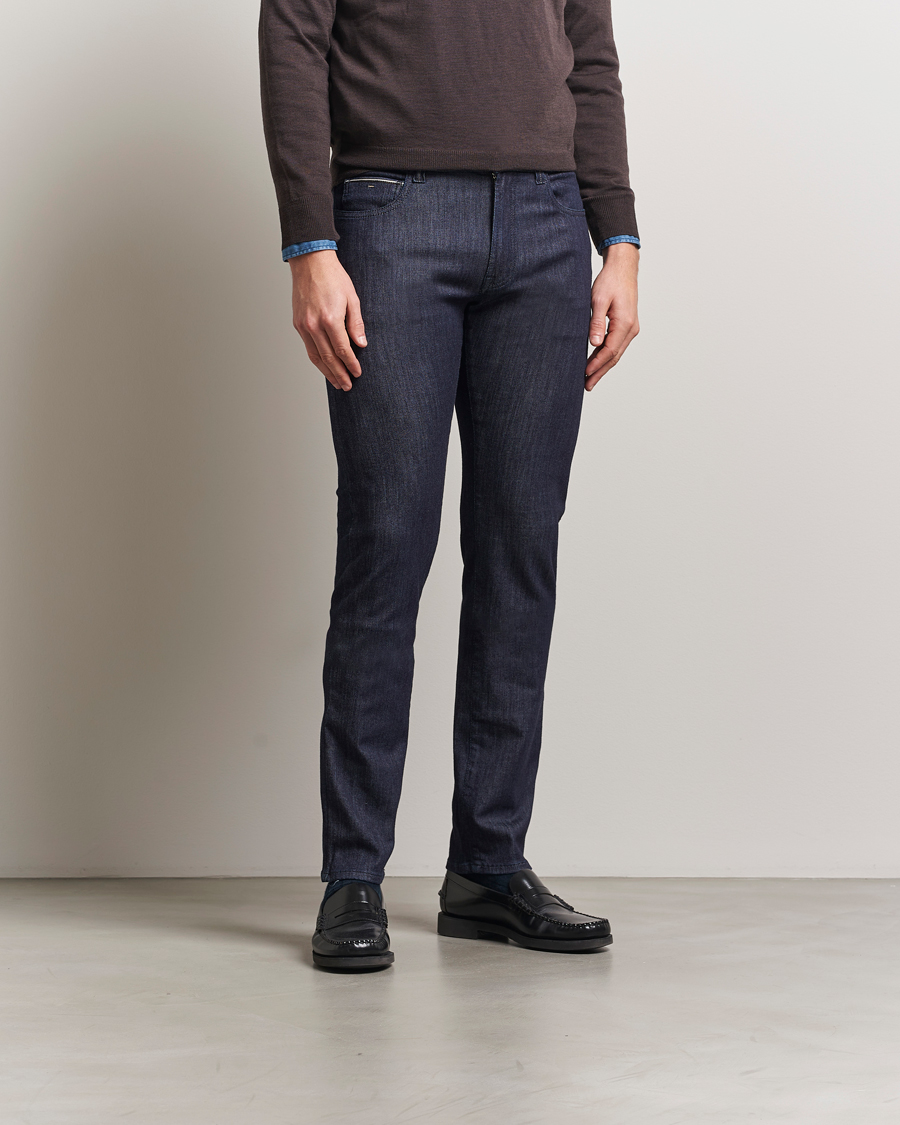 Men | Jeans | Canali | Slim Fit 5-Pocket Jeans Dark Indigo