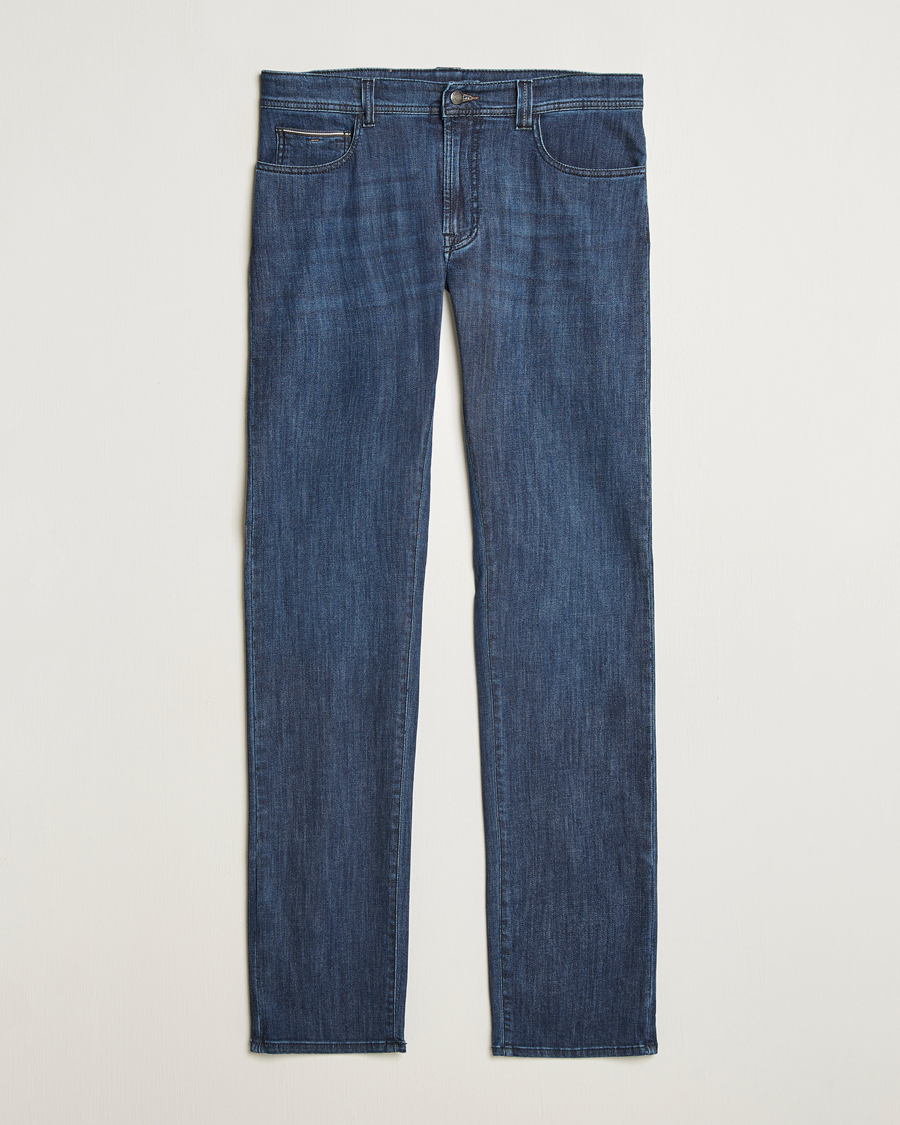 Men | Jeans | Canali | Slim Fit 5-Pocket Jeans Dark Blue Wash