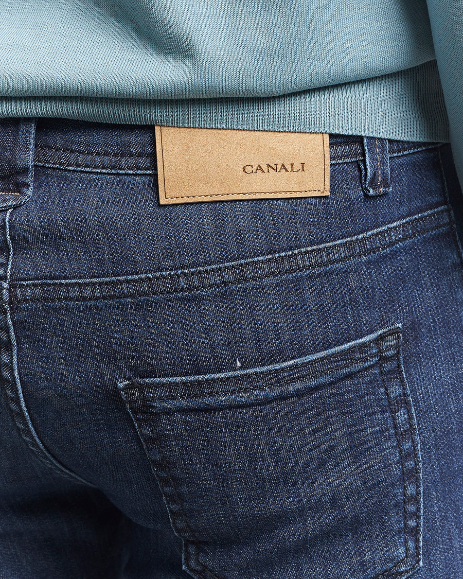 Men | Jeans | Canali | Slim Fit 5-Pocket Jeans Dark Blue Wash