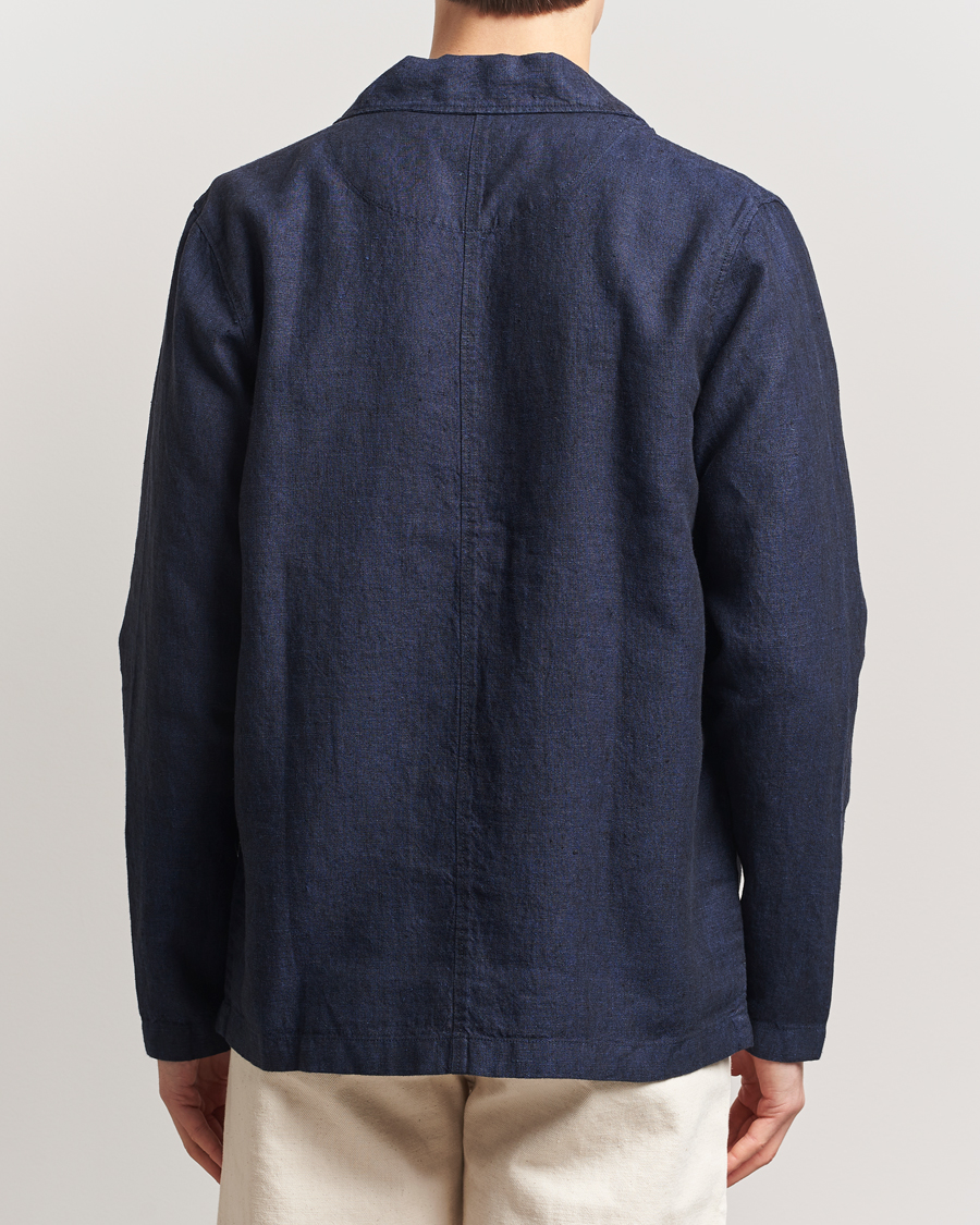 Men | Shirts | KnowledgeCotton Apparel | Linen Overshirt Total Eclipse