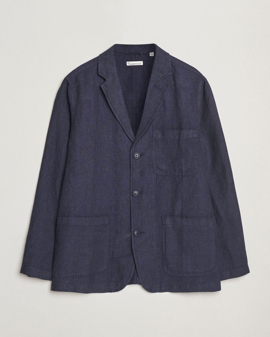 Men | Blazers | KnowledgeCotton Apparel | Linen Blazer Total Eclipse