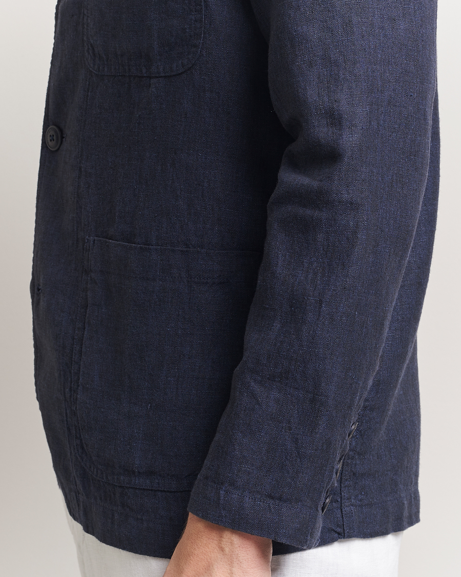 Men | Blazers | KnowledgeCotton Apparel | Linen Blazer Total Eclipse