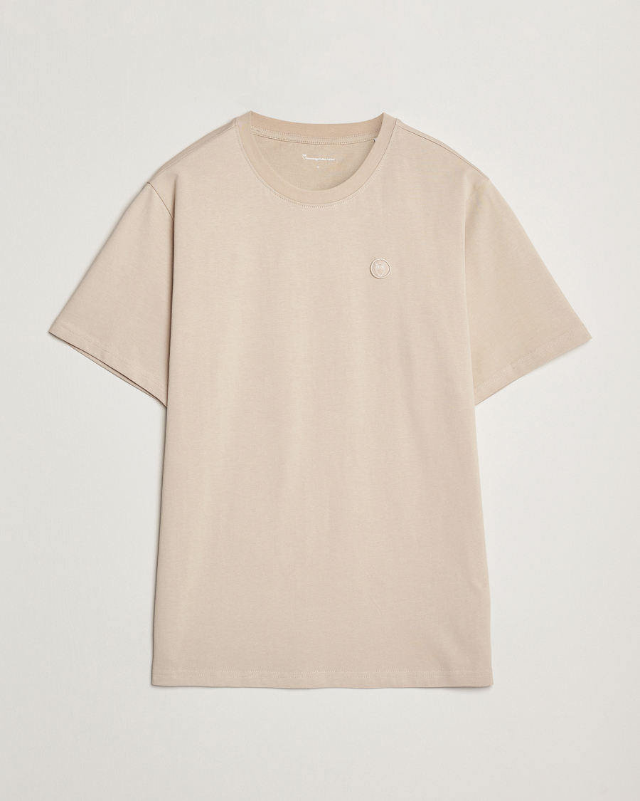Men | T-Shirts | KnowledgeCotton Apparel | Loake Badge T-Shirt Beige