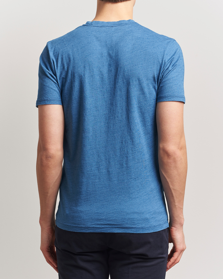 Men | T-Shirts | Sunspel | Riviera Midweight T-Shirt Mid Indigo Wash