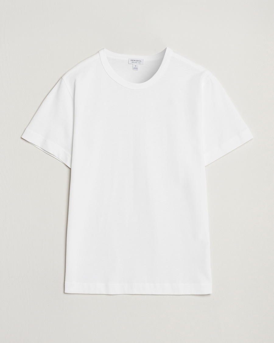 Men | T-Shirts | Sunspel | Single Jersey Supima Cotton T-Shirt White