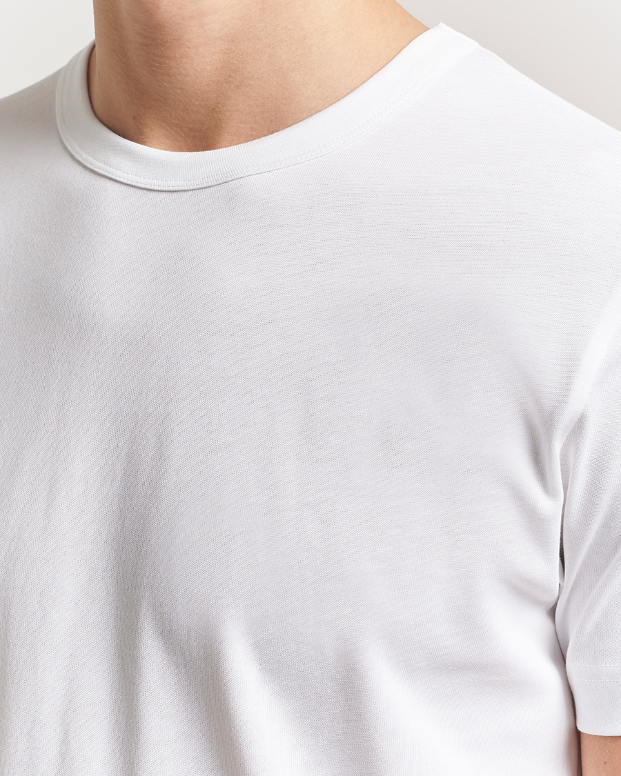 Men | T-Shirts | Sunspel | Single Jersey Supima Cotton T-Shirt White
