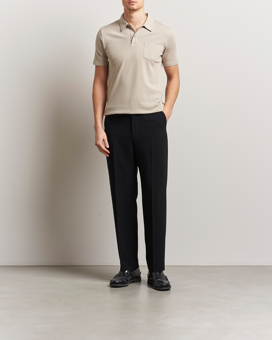Men | Polo Shirts | Sunspel | Riviera Polo Shirt Ash Grey