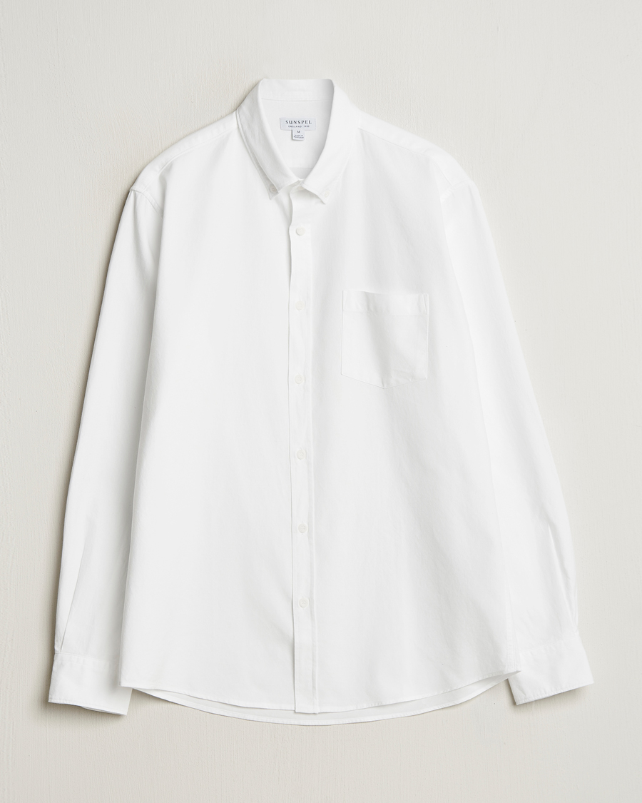 Men | Shirts | Sunspel | Oxford Button Down Shirt White