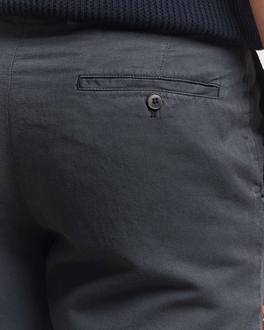 Men | Trousers | Sunspel | Cotton/Linen Trousers Charcoal
