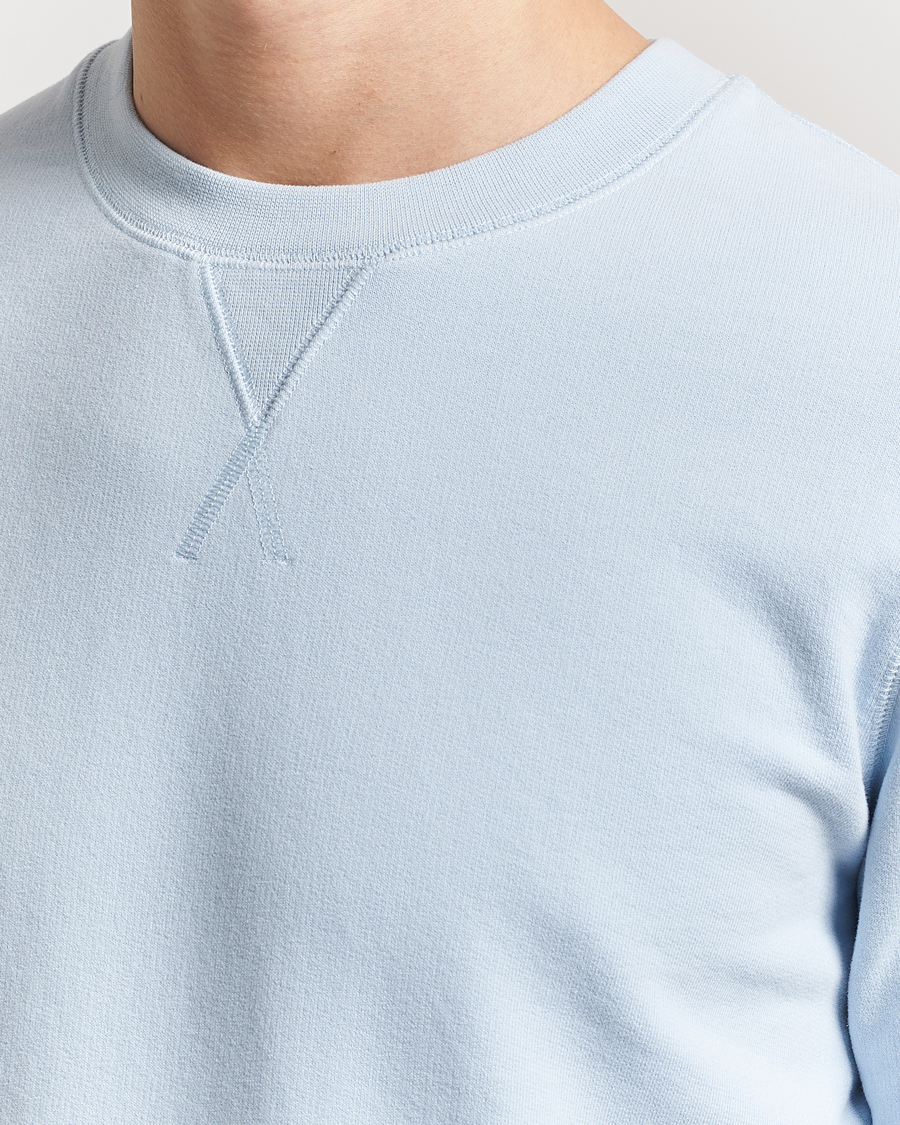 Men | Sweaters & Knitwear | Sunspel | Loopback Sweatshirt Blue Mist