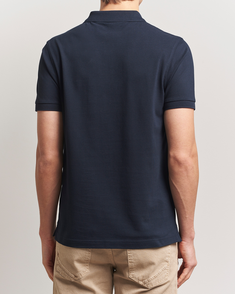Men | Polo Shirts | Sunspel | Supima Cotton Short Sleeve Pique Polo Midnight Navy