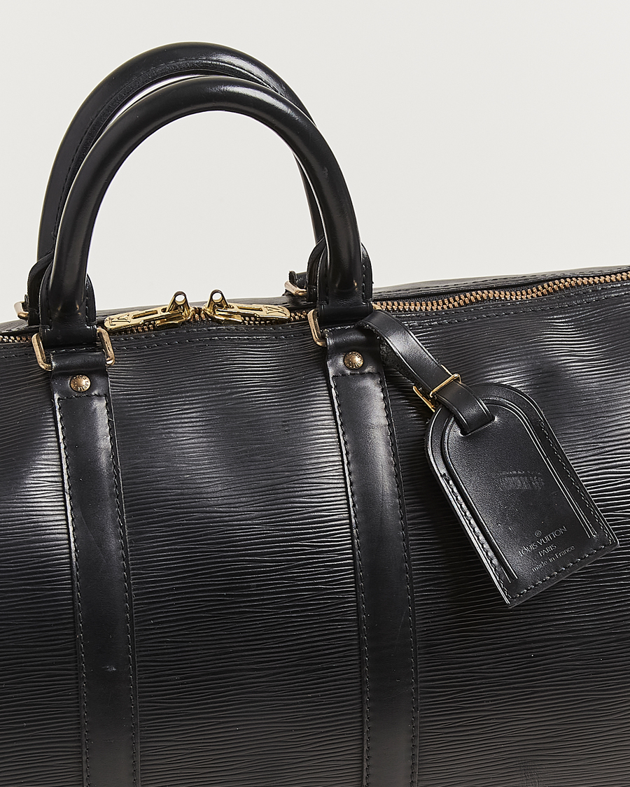 Men | Louis Vuitton Pre-Owned Keepall 45 Epi Leather Bag Black | Louis Vuitton Pre-Owned | Keepall 45 Epi Leather Bag Black