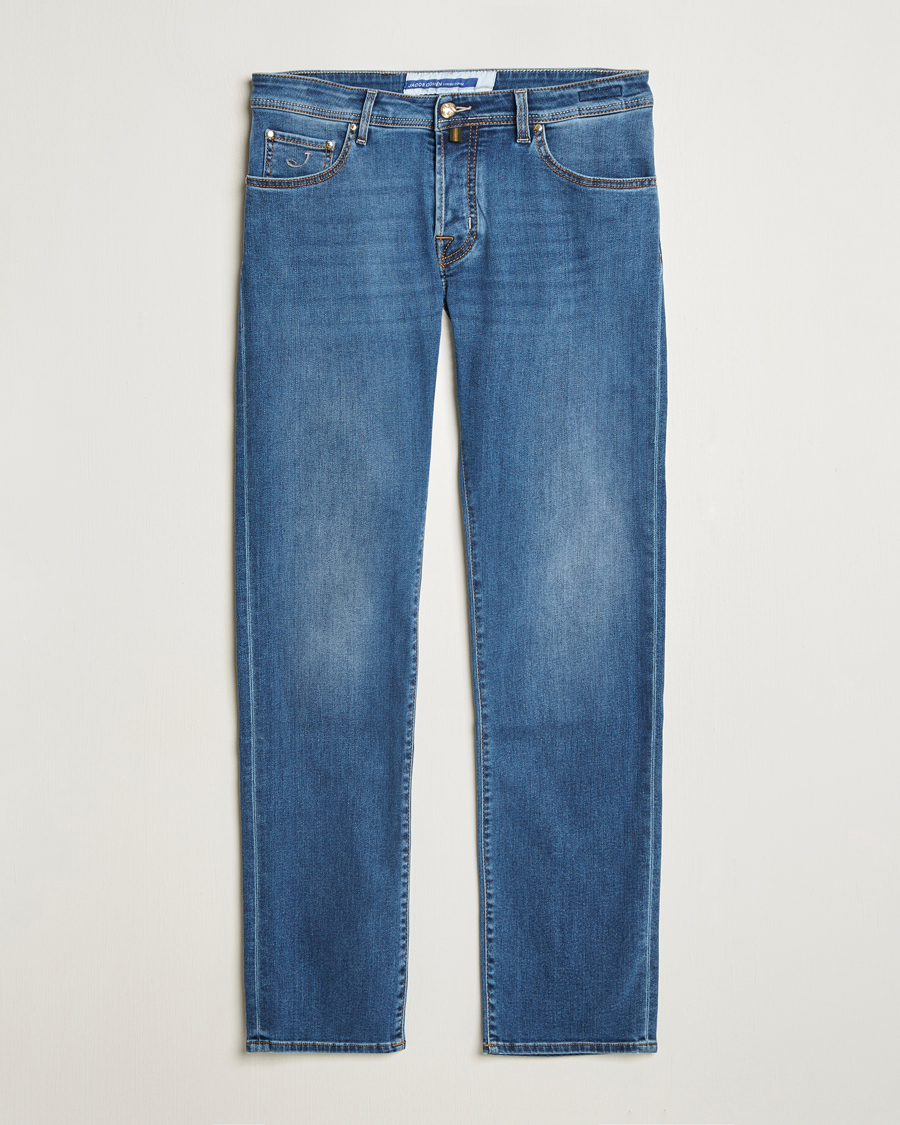 Men | Jeans | Jacob Cohën | Nick Slim Fit Stretch Jeans Mid Blue