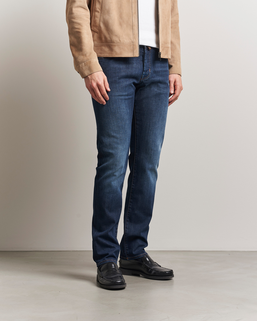 Men | Jeans | Jacob Cohën | Nick Slim Fit Stretch Jeans Dark Blue Wash