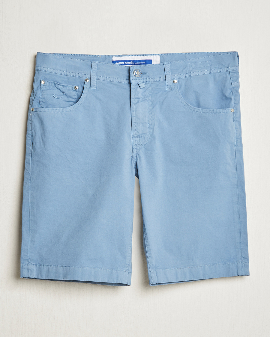 Men | Shorts | Jacob Cohën | Nicolas Cotton Gabardine Shorts Light Blue