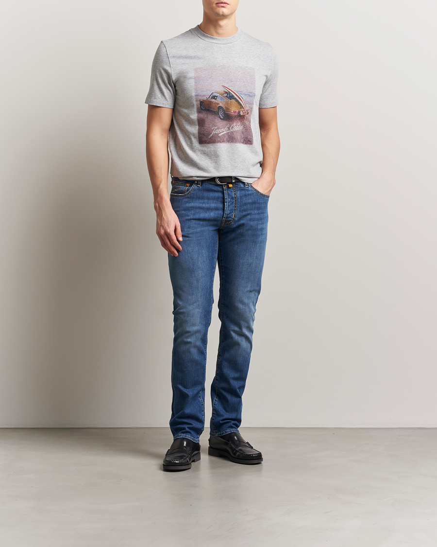 Men | T-Shirts | Jacob Cohën | Printed Cotton T-shirt Grey