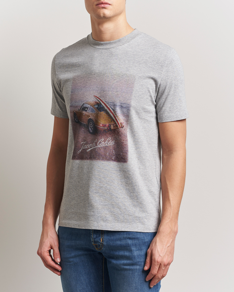 Men | T-Shirts | Jacob Cohën | Printed Cotton T-shirt Grey