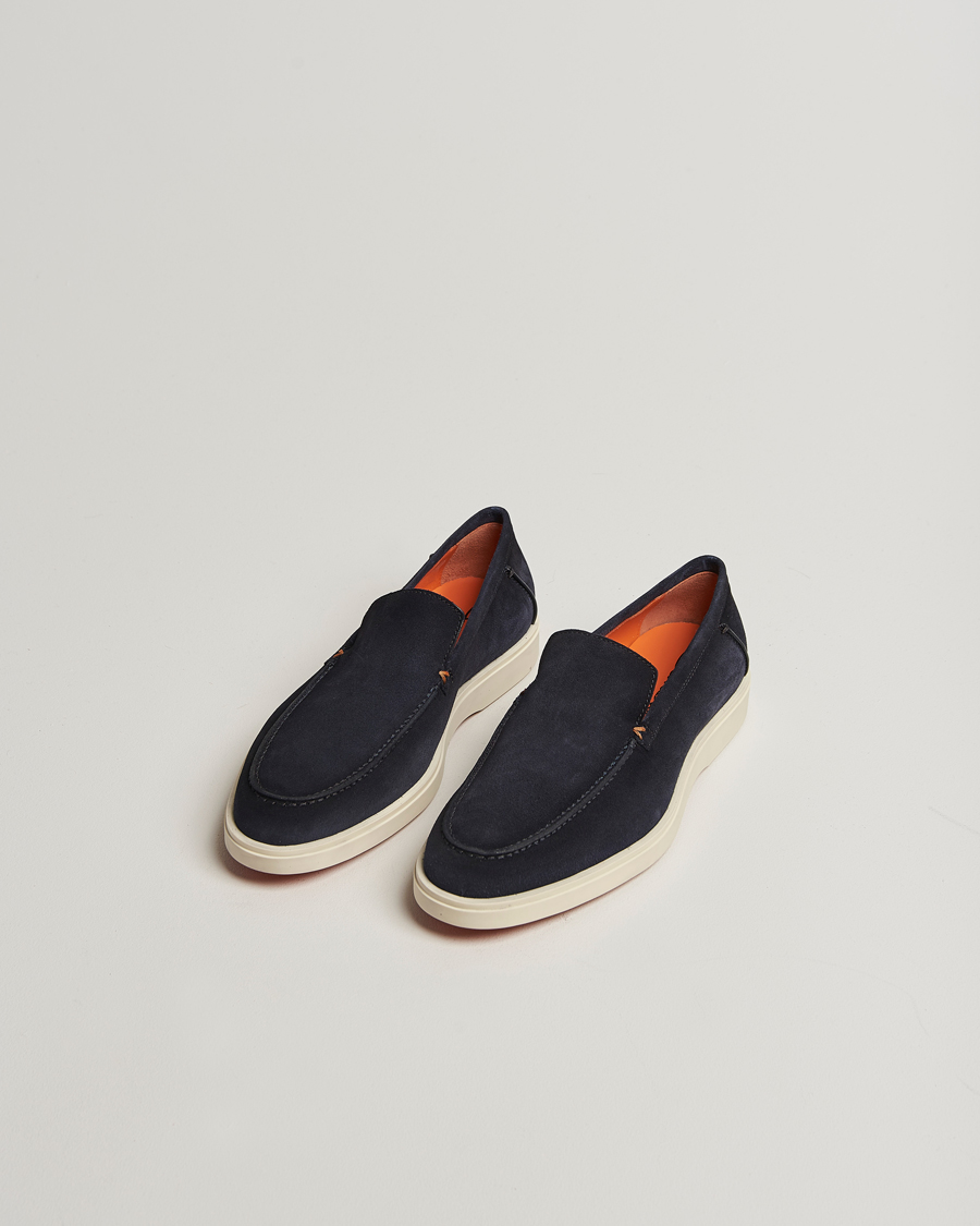 Men | Loafers | Santoni | Detroit Loafers Navy Suede
