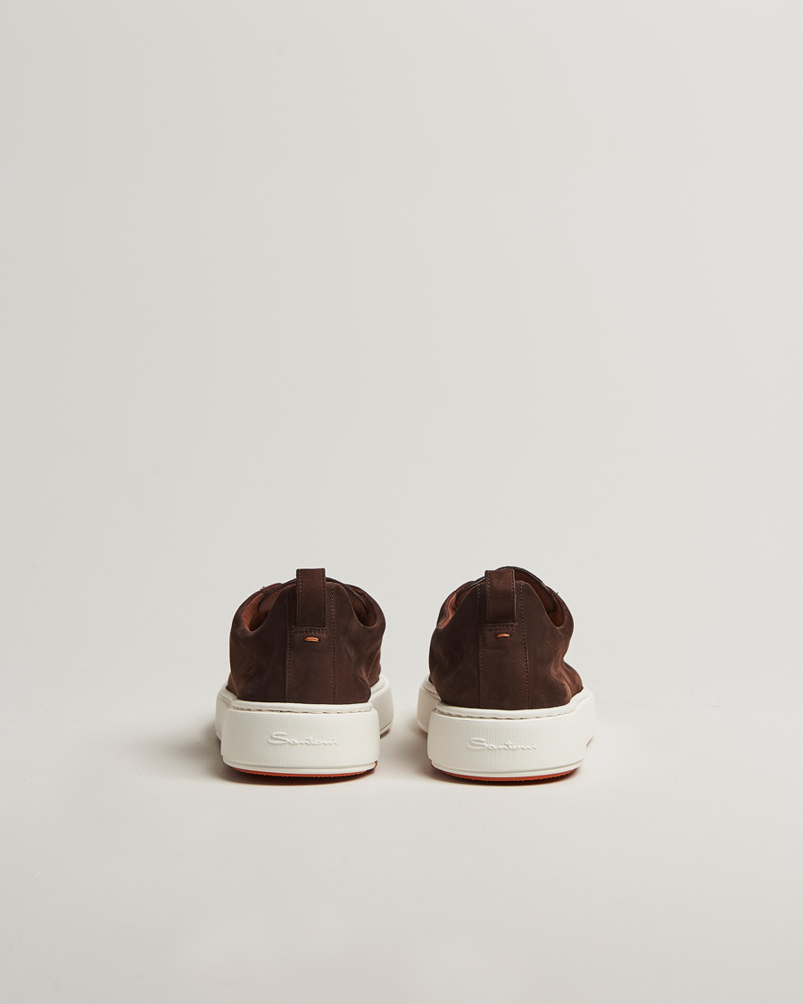 Men | Sneakers | Santoni | Cleanic No Lace Sneakers Brown Nubuck